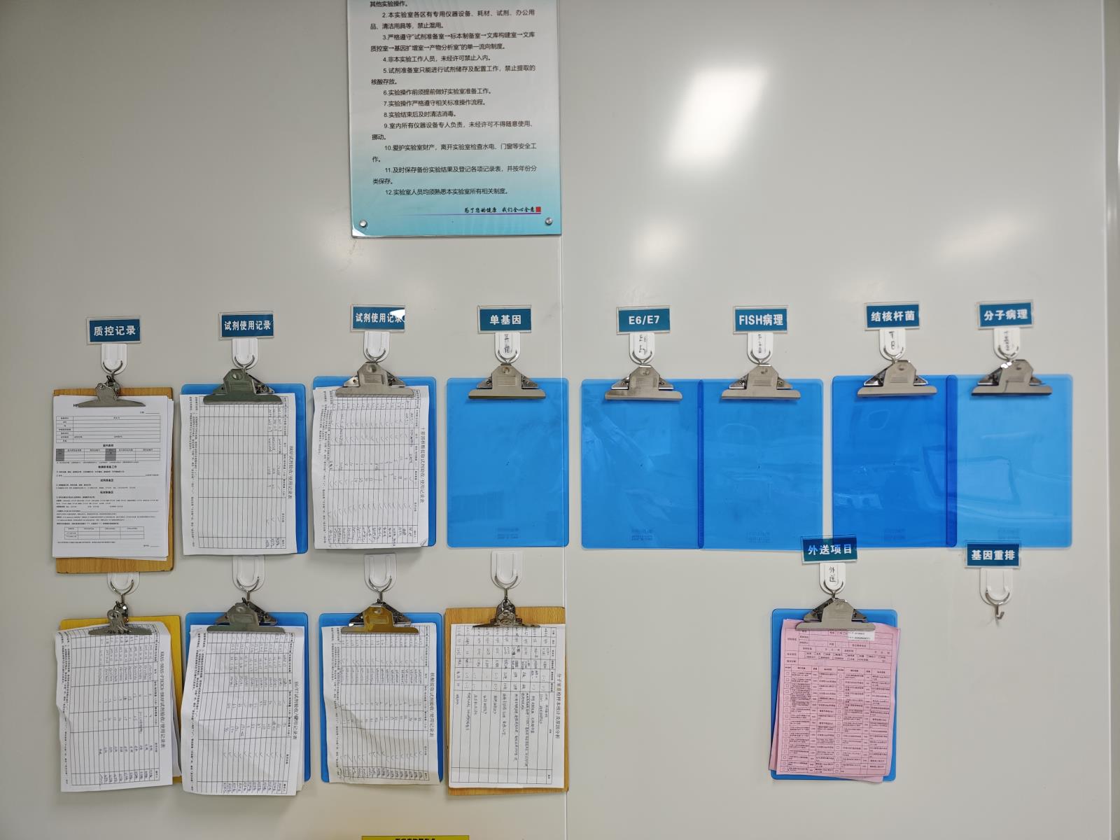 病理科实验室标签“上墙”